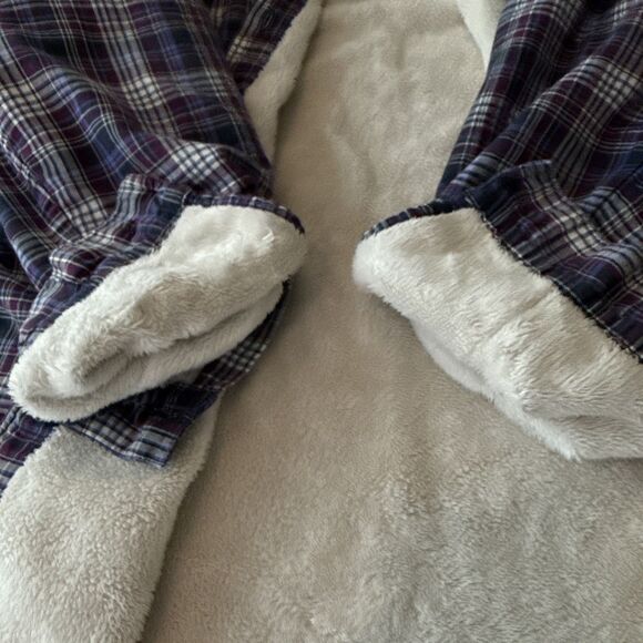 LL Bean Womens Size Large Fleece Lined Flannel Shirt Jacket Shacket Plaid - Picture 6 of 8